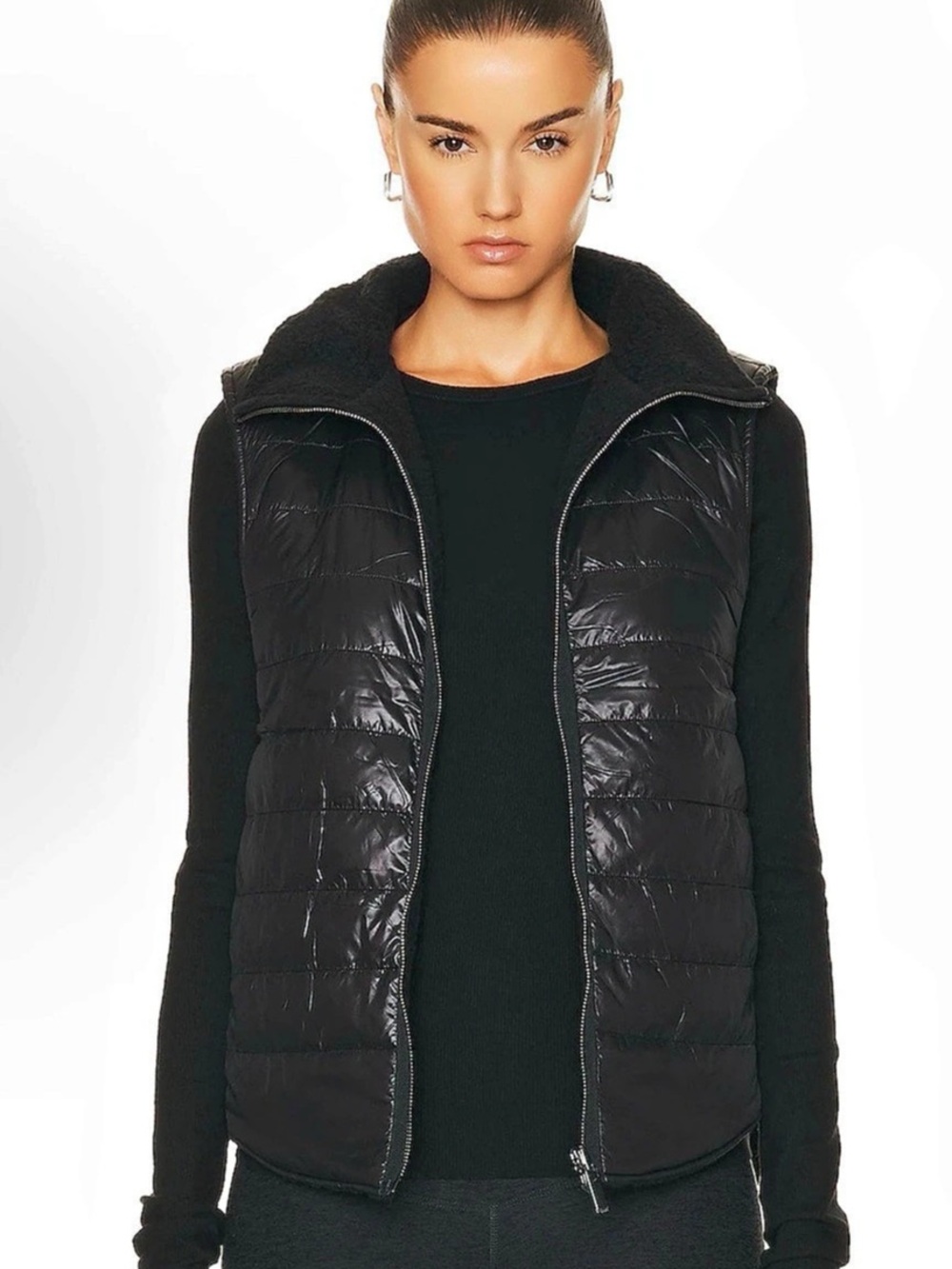 Varley Ellis Reversible Quilt Gilet Vest Medium Black MSRP $189
